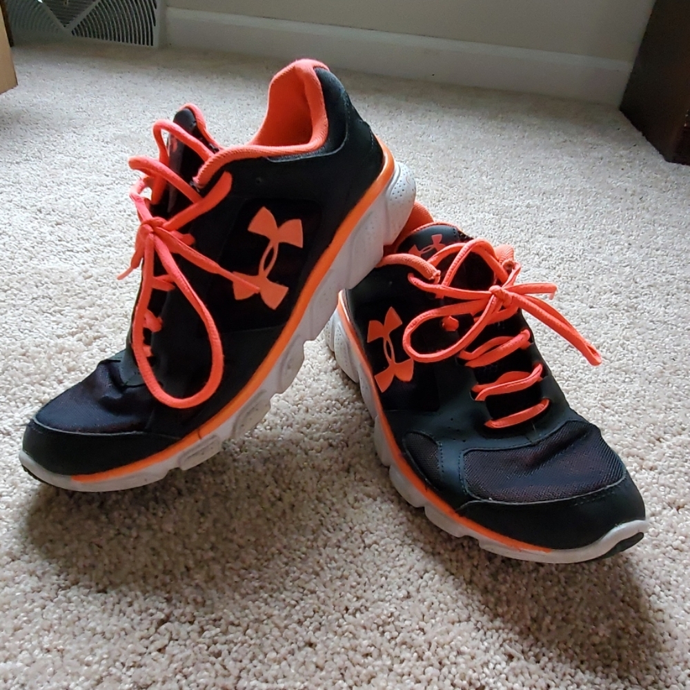 Black and Pink Under Armour Sneakers